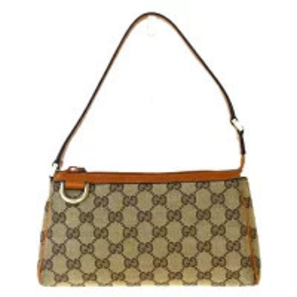 Gucci Handbag GG Brown Canvas Leather
